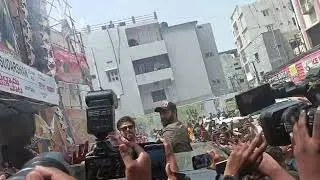 Hero Venkatesh and Varun tej Hungama at Devi theatre,f3 movie
