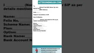 SIP Cancellation Request Letter