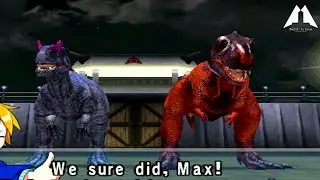 Allosaurus and Albertosaurus Dinosaur King Arcade Game 恐竜キング VS Alpha Fortress Hard