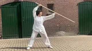 0003 Theresia Pang Taiji Staff Weapon Long Weapon Staff - Tai Chi Apeldoorn