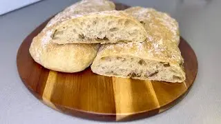 Paine Ciabatta cu masline | Reteta simpla, fara framantare | ReteteDelicioase