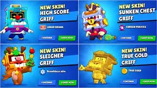GRIFF ALL SKINS UNLOCK ANIMATIONS | Brawl stars