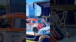 INSANE ALL ELECTRIC 1000HP VW BEETLE DOING A CRAZY BURNOUT AT CAR SHOW! #shorts #trending #viral #yt
