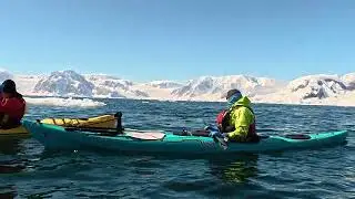Kayaking with the penguins in Antarctica