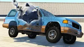 4 TON WRECKING BALL CRUSHES CARS! - BeamNG Drive