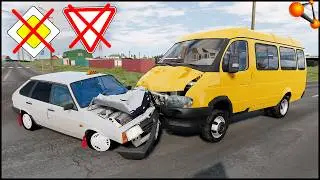 ОТМЕНА ПРАВИЛ ПДД! АВАРИИ ВЕЗДЕ! - BeamNg Drive