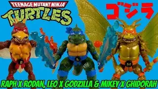 Обзор Рафа х Родан, Лео х Годзилла и Майки х Гидора — Teenage Mutant Ninja Turtles х Годзилла