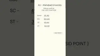AU- BAllb cutoff list #official #2024 #cutoff #cuet #allahabaduniversity #admission #ballb #shorts