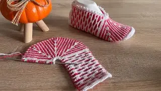 İki şiş patik modeli PART1 (Açıklamayı okuyun) #crochet #knitting #patik