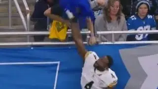 Watch 💔 Pittsburgh Steelers receiver DK Metcalf PUNCHES Detroit Lions fan in stands