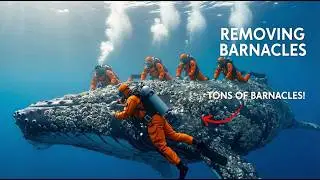 Removing 500lbs of Barnacles From a Humpback Whale! (Satisfying Clean)