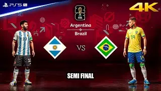 Argentina vs Brazil | Messi vs. Neymar | FIFA World Cup Semi Final | PS5™ Pro [4K60]