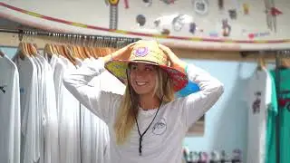 KahunaGirl Mazie with her new OIB Kahuna straw hat!