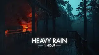Heavy Rain Sounds for Better Sleep &ndash; Immersive Night Rain Ambience on Forest Cabin | 1 Hour