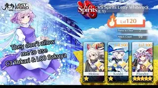 Touhou Lost Word - VS Divergent Spirits: Letty (L1) Lv120 - 28sp expensive comp