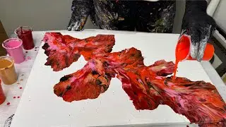 Dutch Pour Painting | Fiery Sunset Flow | Fluid Art Techniques for Beginners