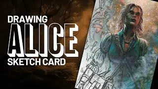 Drawing ALICE in the Dark Forest! 🌲✨ (Atmospheric Sketch Card)
