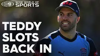 Teddy getting stuck into Blues training after recall