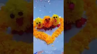 super easy pom pom chicken making idea with fingers।। woolen chicken#shortsvideo