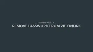 How to remove ZIP password online | GroupDocs Unlock