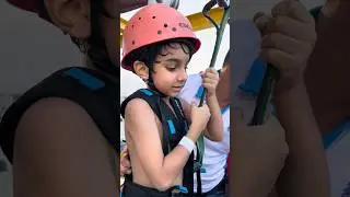 He said NO First Time Zip line  Splash n Party #dubai #kids