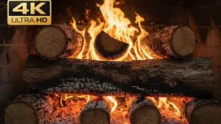 4K Ultra HD Fireplace 🔥 Real Fire Sounds | Relax, Sleep, Study, Cozy Ambience