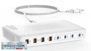 USB C Charger Block 200W GaN 8 Port USB C Charging Station USB