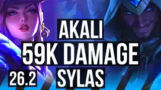 AKALI vs SYLAS (MID) | 59K damage, Good KDA: 26/2/5 | KR Master | 26.2