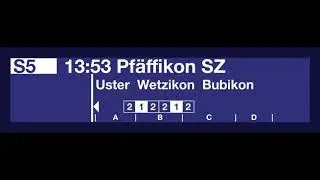 SBB TTS Ansage - Info S5 nach Pf&auml;ffikon SZ - Gleis&auml;nderung + h&auml;lt nicht in Stadelhofen