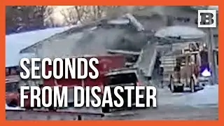 Caught on Camera: Fire Station Roof Collapses Under Heavy Snow