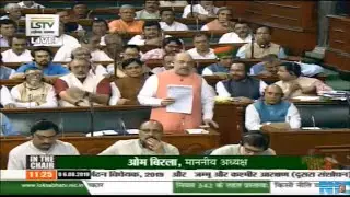 HM Shri Amit Shah moves Statutory Resolutions in LS revoking Article 370 in J&K (06 Aug 2019).