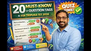 20 Must-Know Question Tag Rules 🔥 | Tripura TET 2026 English Grammar | MCQs
