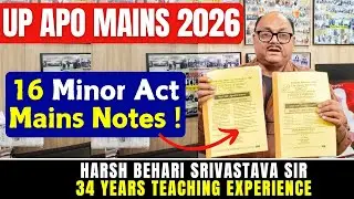 UP APO MAINS 2026- 16 Minor Act Mains Notes !! APO Preparation | Pariksha Refresher #advocate #viral