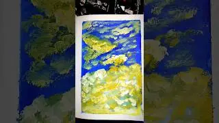 colorful sky acrylic painting | artist  | watercolor #painting #trending #video #shorts #viral #art