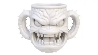 3D model of a monster mug for the Halloween holiday. Superhive, CGtrader, Cults3d (no sound)