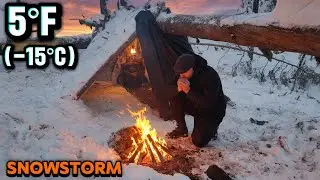 Caught in 5°F (-15°C) Snowstorm: Emergency Shelter Build