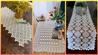 Crochet table runner in new ideas and new designs #crochet #handmade #trending 
