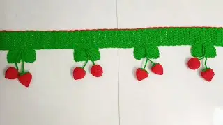 Strawberry Crochet Toran/Door hanging ideas/ Simple crochet/स्ट्रॉबेरी तोरण/ Easy Woolen Toran