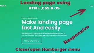 How To Make Responsive Landing page | Hamburger Menu | HTML , CSS  & JS | Step By Step Tutorial 2021