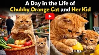 A Day in the Life of a Chubby Orange Cat and Her Kid 😺❤️