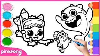 Learn Colors with Pinkfong! and Baby Shark - Fun Coloring Tutorial Art for Kids