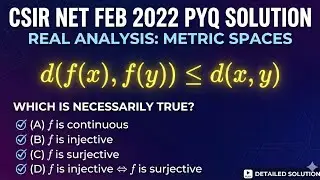 CSIR NET FEB 2022 PYQ|Metric Space Topology #metricspace #topology #csirnet #phdentrance 