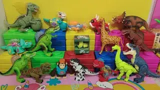 หนอนลาวา กระดึ๊บๆ เลื้อยไปเลื้อยมา รวมเล่นกับไดโนเสาร์ ลิงอุรังอุตัง Larva cartoon toys #aza555