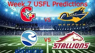 My USFL Week 7 Predictions