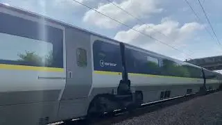 Eurostar 373 passes near Sandling on 9O32 to Paris Nord