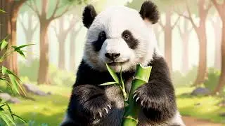 Baby Panda Chewing Bamboo 🐼 | Cute & Relaxing 3D Animation  #cuteanimals