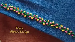 Hand Embroidery Fly Stitch & French Knot Normal Needle Work #subscribe 
