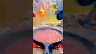 Beef Bun 😋 Camping Cooking #beefrecipe #camping #wildcooking #foryoupage #shorts
