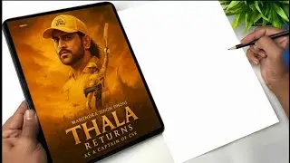 How To Draw MS Dhoni Drawing | Thala Outline Drawing Tutorial Easy #msdhoni #cricket 