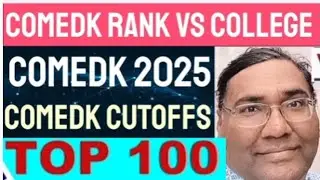 Comedk cutoff 2025|Comedk cutoff 2024|Comedk rank vs college|Top Comedk colleges|Comedk result 2025